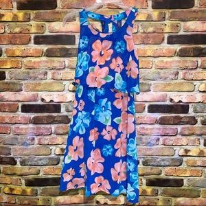 WITH FREE PINK PURSE Bright Colors Sundress Casual Church Flowers Short Dress